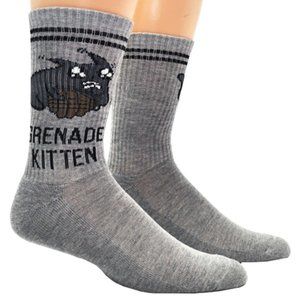 Exploding Kittens Grenade Kitten‎ Crew Socks - One Size Fits Most
